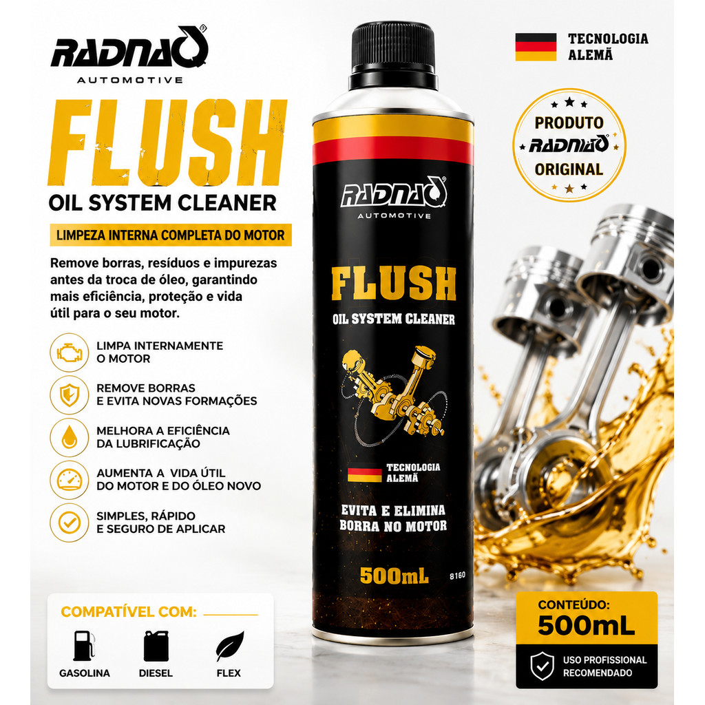 Limpa Oleo Motor Carter Flush Oil system Cleaner Radnaq 500ml