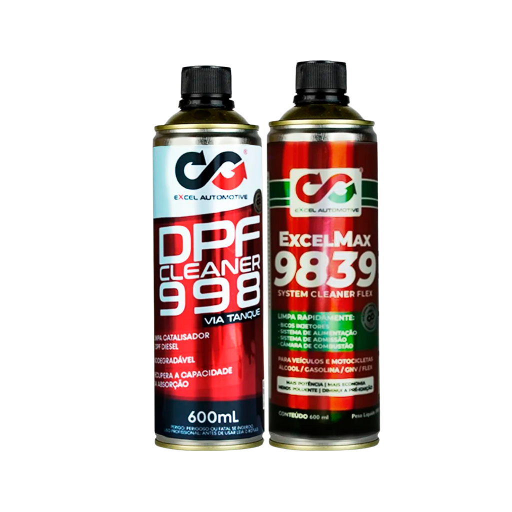 EXCEL MAX SYSTEM CLEANER 9839 + DPF CLEANER 998 VIA TANQUE 600ml