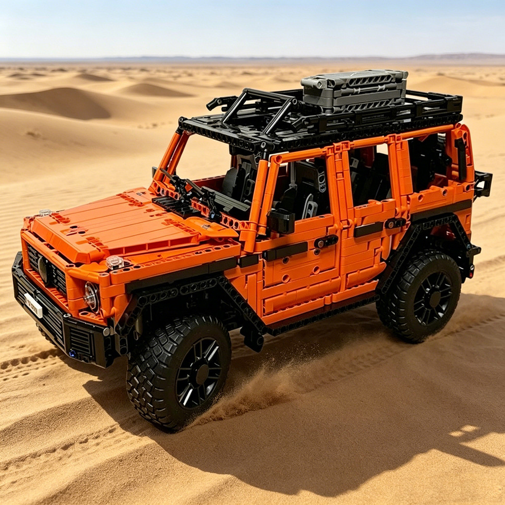 2891 Peças Compatíveis Com Lego Mercedes-Benz G500 Escala 1 : 8 Laranja Blocos De Construção SUV Off-Road , Brinquedo De
