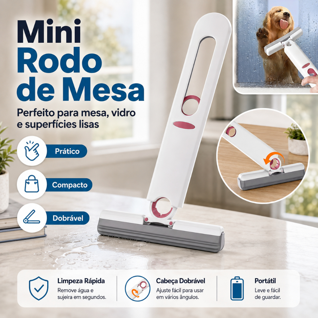 Mini Squeegee Mop Portable Multipurpose Cleaning Absorbent Mop Auto Squeeze Window Kitchen Sink
