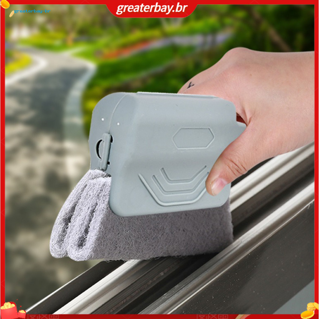 Window Track Scrubber Double-sided Brush Set with Removable Sponge – Perfect for Car Vents Shower Tracks and Narrow Ga