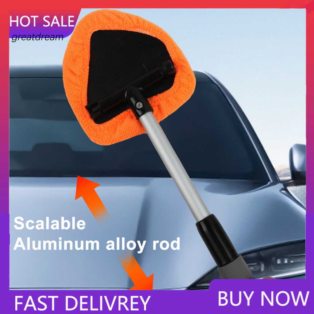 Car Brush Defrosting Multi-functional Telescopic Window 26-41cm – Soft Microfiber Lint-free Head Non-slip Grip for Def