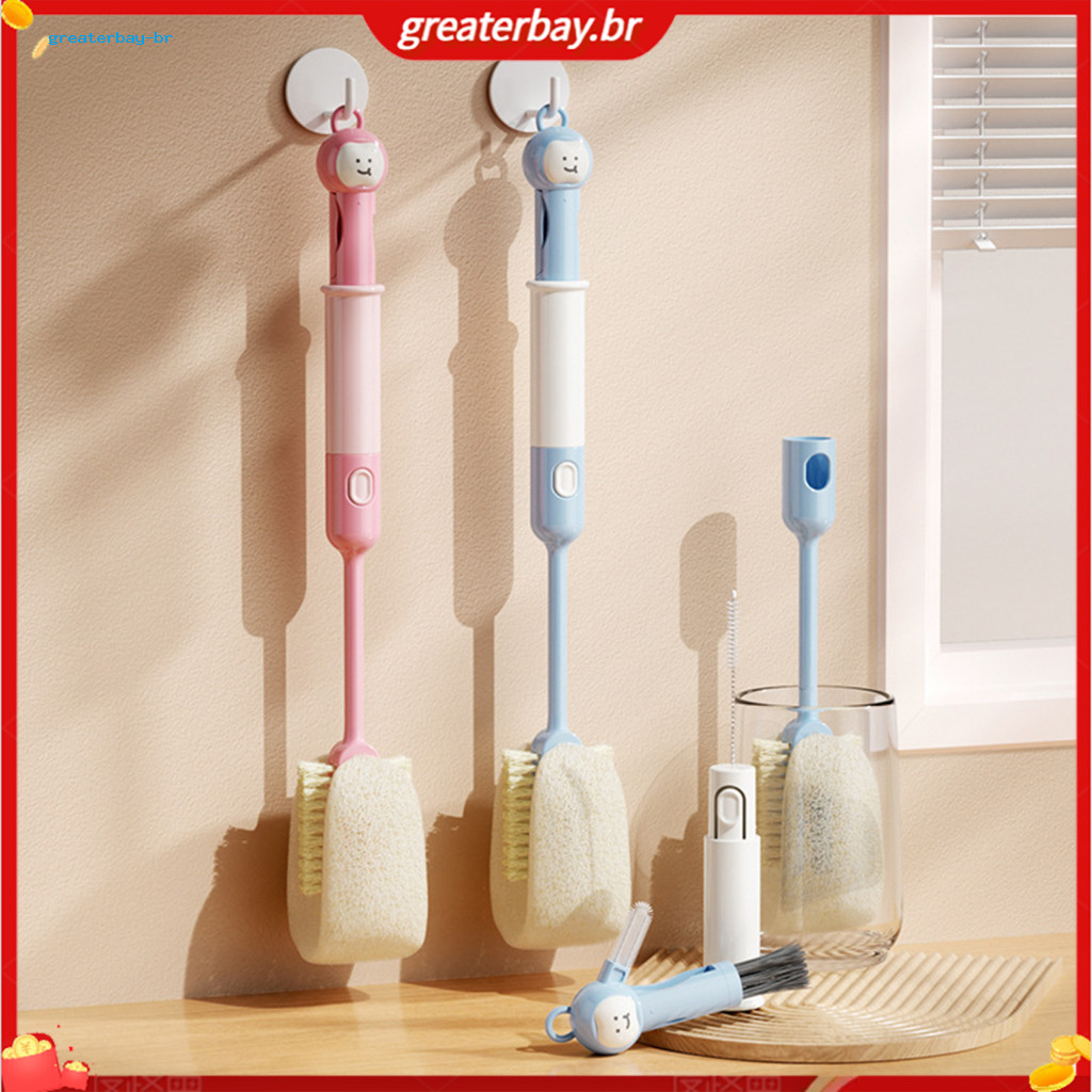 1/2 Pcs 6-in-1 Water Bottle Cleaning Brush Set Food-grade Bristles Multifunctional Scrubber for Bottles Straws Cups Mugs