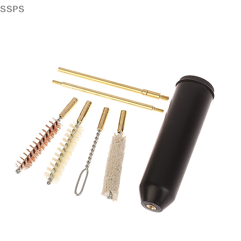 [SSPS] Para s Cal . 38/357/9MM Ferramentas De Limpeza De Pistolas De Exterior 7Pcs/Set Kit Bolso De Escova De Hastes De Pistola Manual FAH
