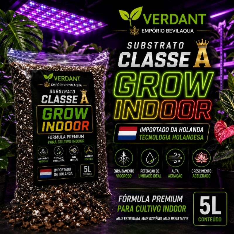 Substrato Grow Indoor Classe A Importado Holanda Verdant Floração Acelerada Plantas Exóticas