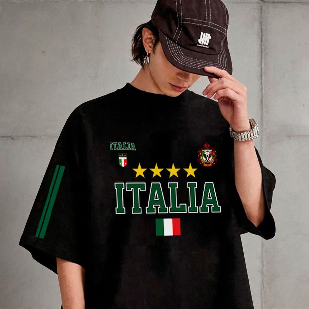Camiseta Básica e OVERSIZED Algodão Estampada Street Y2k Italia City Stars Simbolo Minimalista Roma Ocidental Streetwear