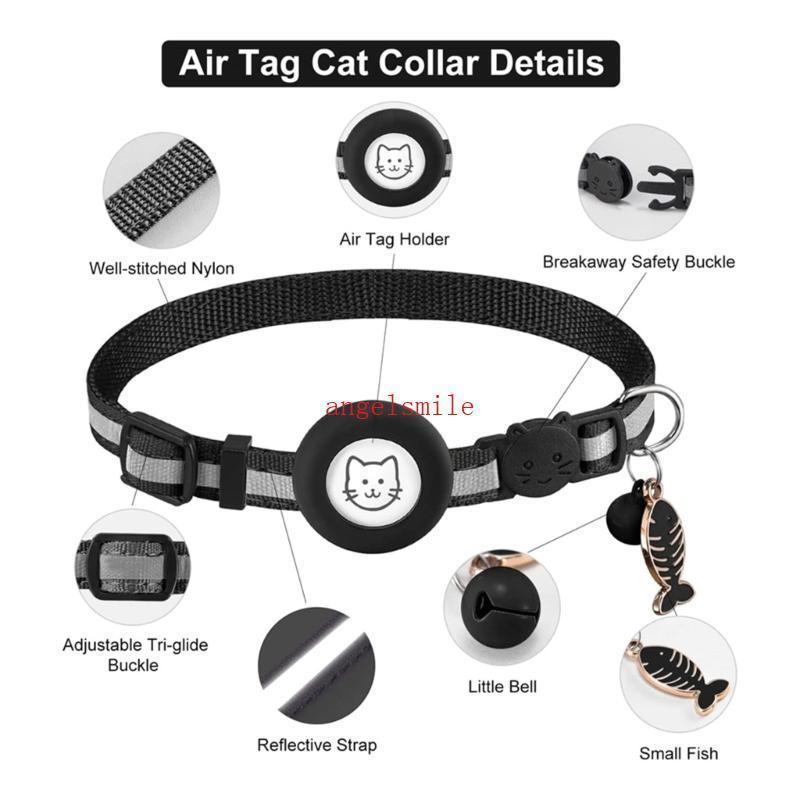 Cats Collar Breakaway Reflective Dogs Collar with Holder Pet Collars