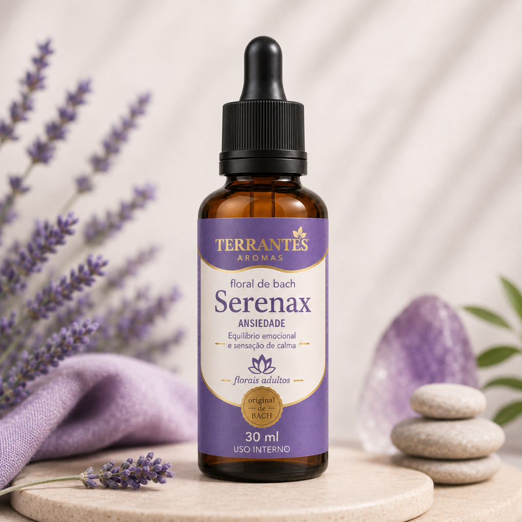 Floral de Bach Ansiedade e Pânico 30ml | Serenax | White Chestnut Cherry Plum Mimulus Aspen Terrantês