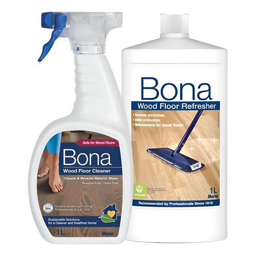 Bona Care Cleaner Limpador Concentrado Pisos + Bona Refresher Renovador Restaurador Piso De Madeira