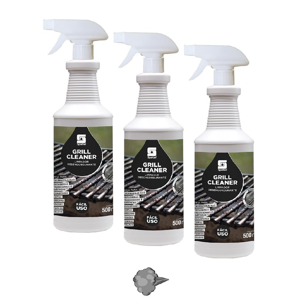 Limpador Desengordurante Grill Cleaner Spartan Grelhas Kit 3