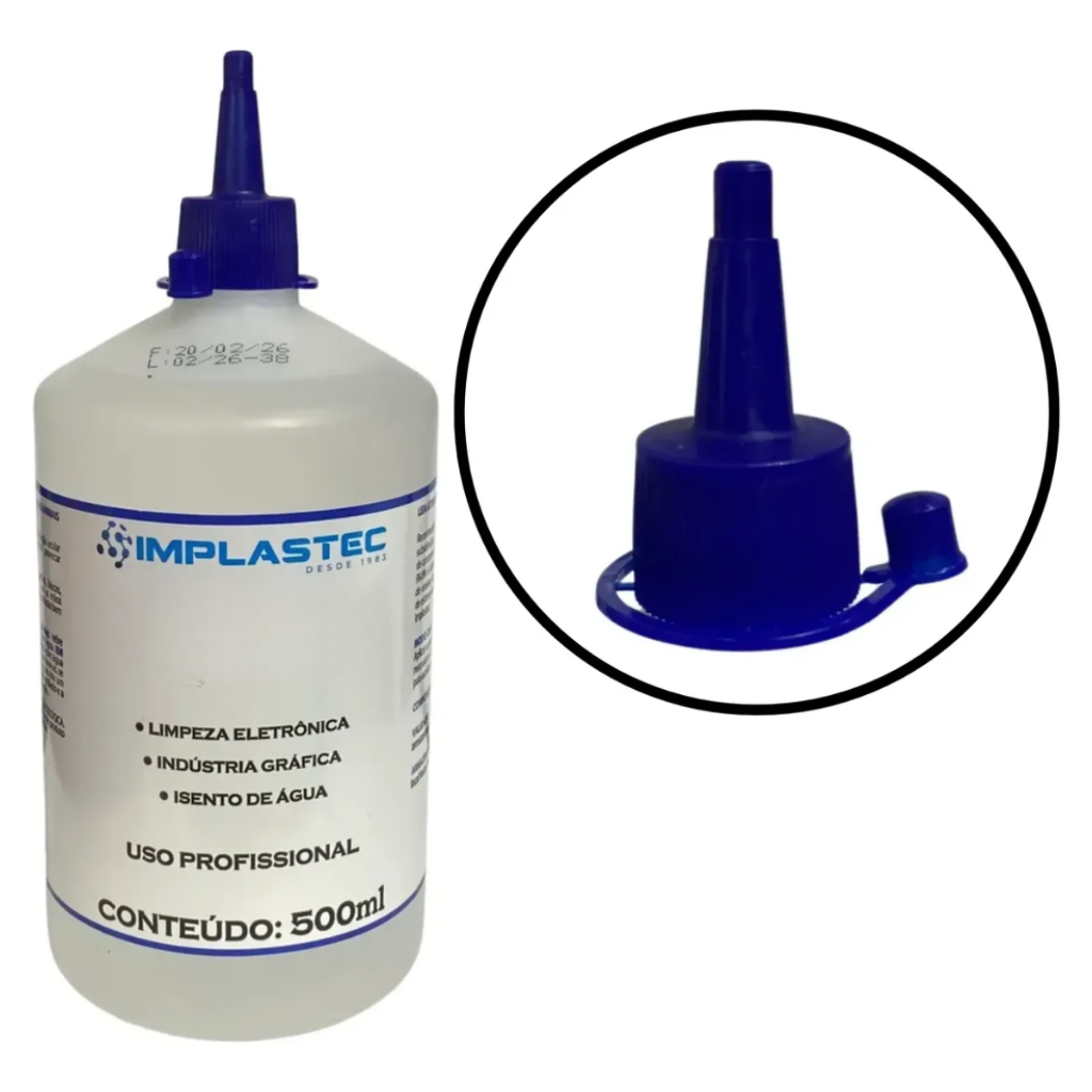 Cleaner Solvente Limpador 99, 98 de Uso Geral Implastec Garrafa 500ml
