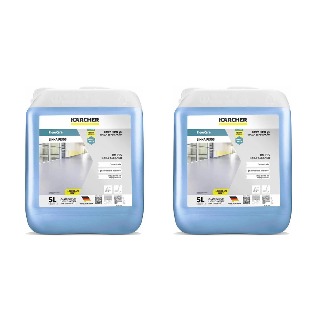 2  Detergente Floor Care 5L Daily Cleaner Karcher Limpeza