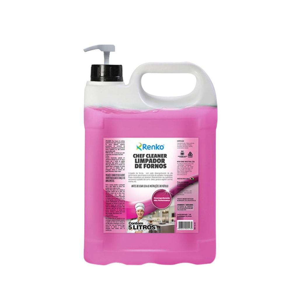 Limpador de Forno Desengordurante Chef Cleaner 5 Litros Renko com Válvula Pump