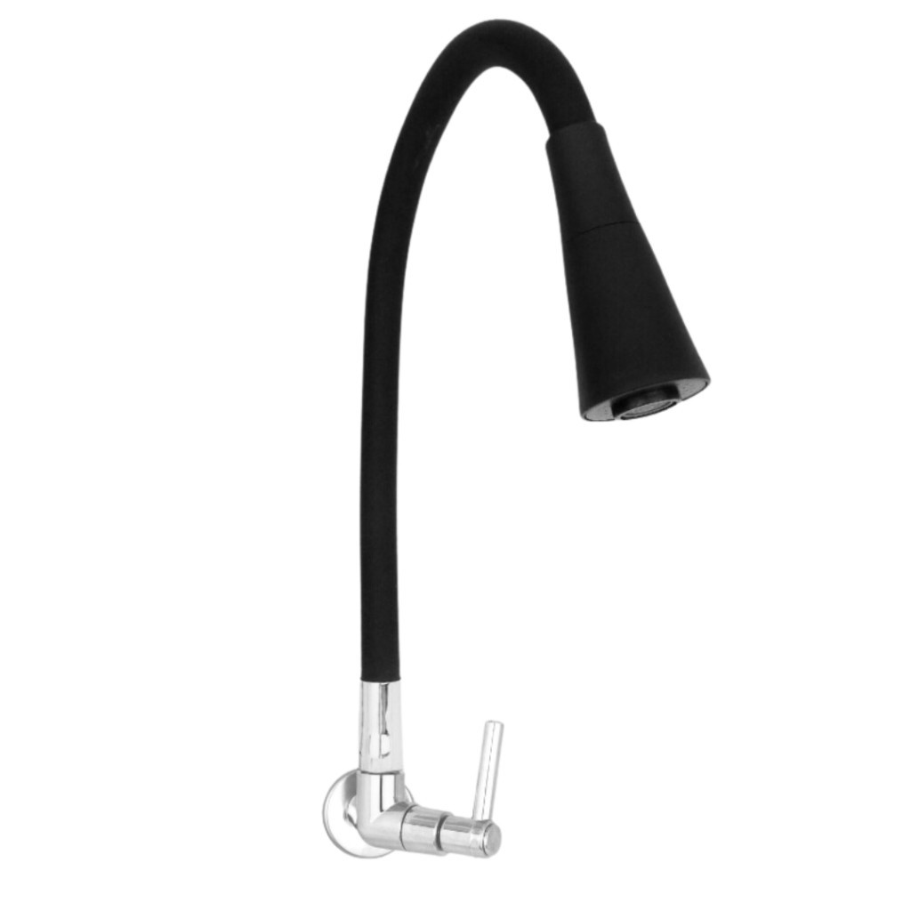 Torneira Dual Flex Parede Preta 2 Jatos - Torneira Gourmet - Torneiras Luxo