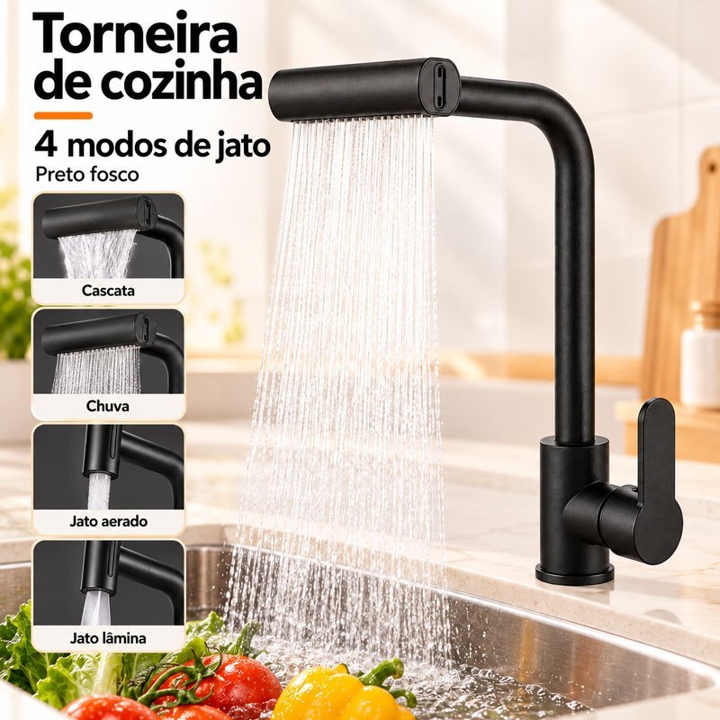 Gourmet Kitchen Faucet  Single for  Handle  Countertop with Flexible Spray and Dual Function – Mixed Hot/Cold