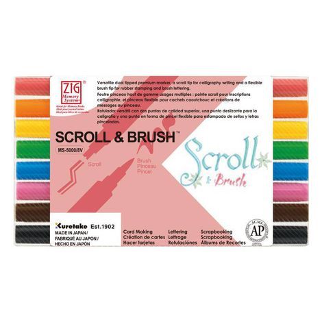 Caneta Brush Pen Kuretake Dual Brush com 8 cores MS50008VA