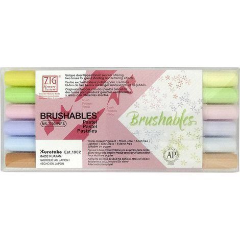 Caneta Brush Pen Kuretake Dual Brush 6 Cores PASTEL MS-7700/6VPA