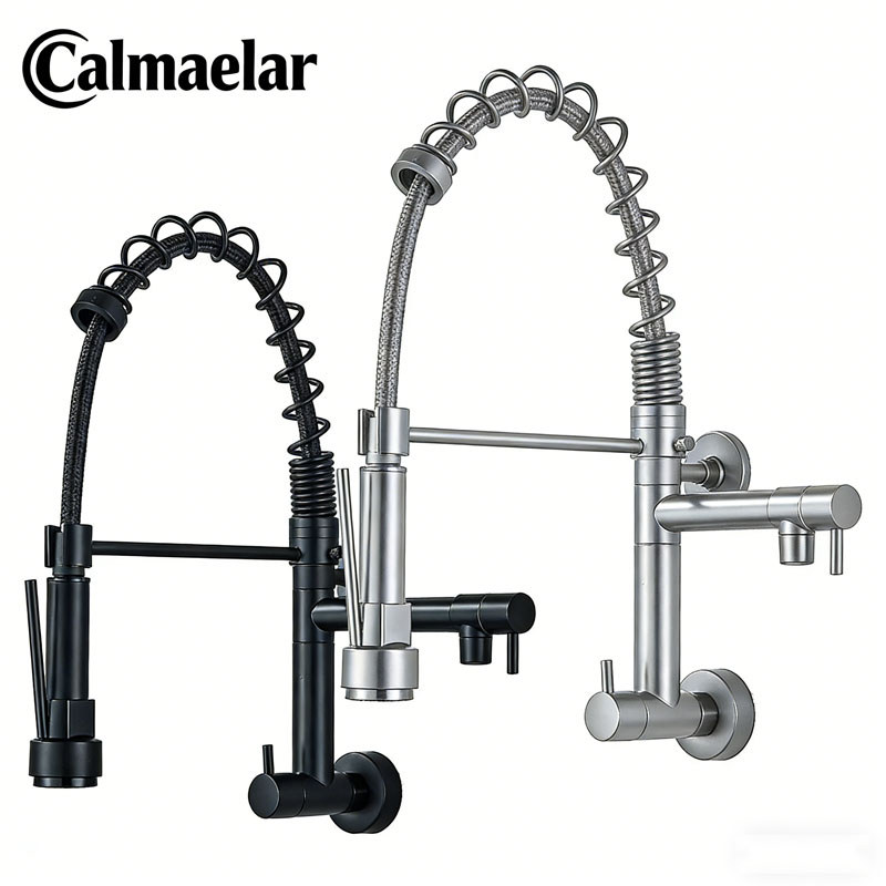 Torneira Gourmet de Parede Para Cozinha Tubo Flexível Louis Água Fria Spray Dual Mode Alta Qualidade