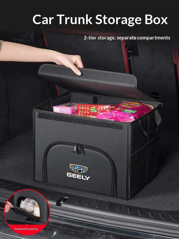 Car trunk large capacity Foldable storage box shoe storage organizing box For Geely GeometryC Monjaro Coolray Emgrand EC7 GC6