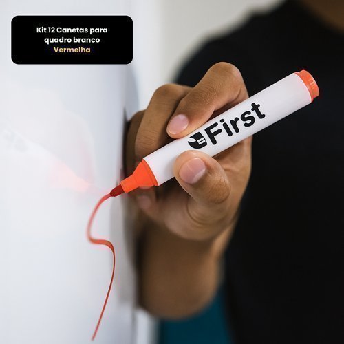 Canetas Quadro Branco Vermelha 12 Unidades FIRST