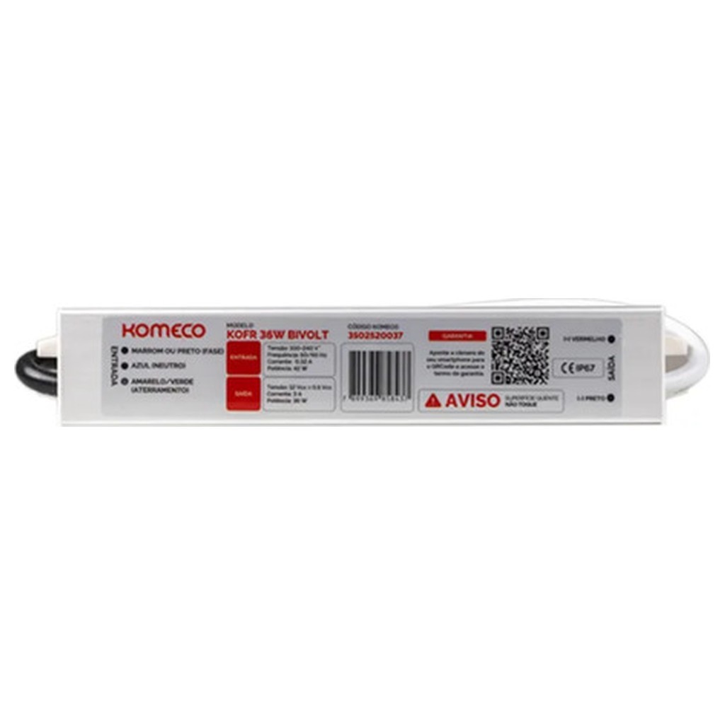Fonte 12vdc Komeco Kofr 36w Bivolt Refletor Led Piscina Jardim Alimentação 12v Driver 36w Transformador Iluminação