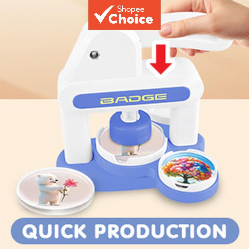 Um Conjunto De Máquina De Fazer Crachás , Prensa De Pinos DIY 55mm-35mm Formato De Amor Redondo Com Kit De Peças