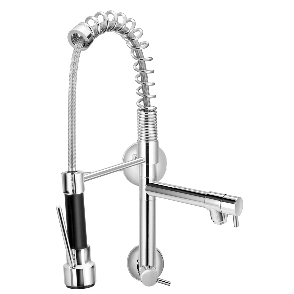 Torneira Cozinha Gourmet Parede Gatilho Spray Cromada