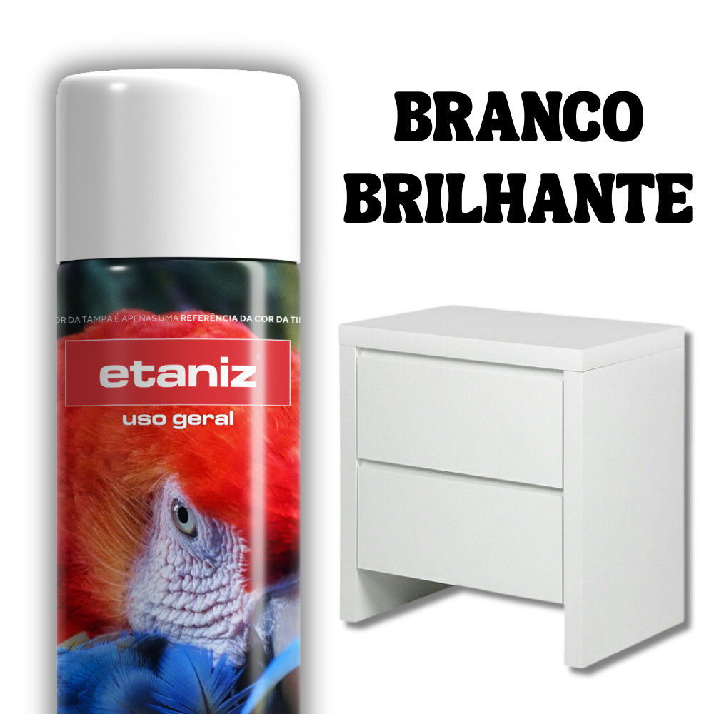 Premium Spray Branco Brilhante Uso Geral 400ml secagem rápida - Etaniz