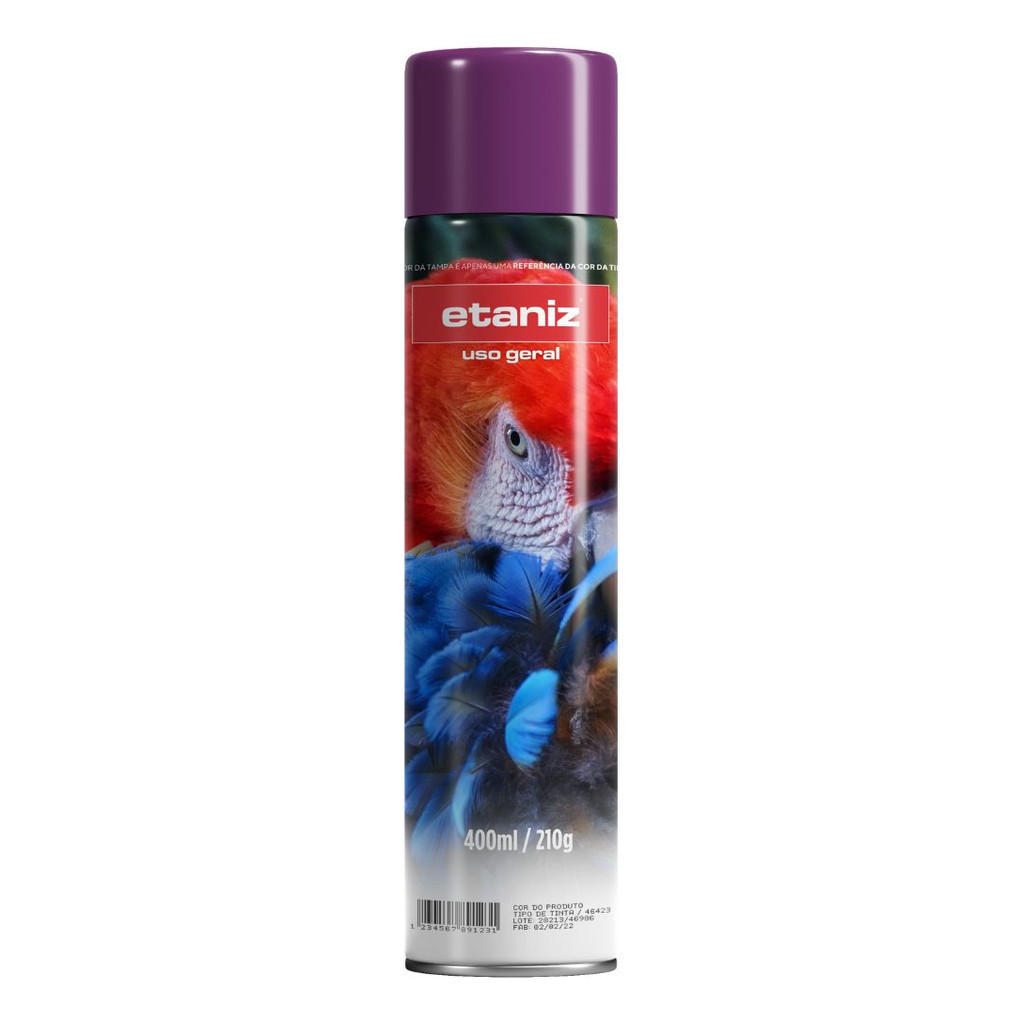 Tintas Spray Violeta Uso Geral 400ml Jato Regulável - Etaniz