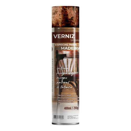 Spray Verniz Mogno Inglês Cor De Madeira Etaniz 400ml Novo
