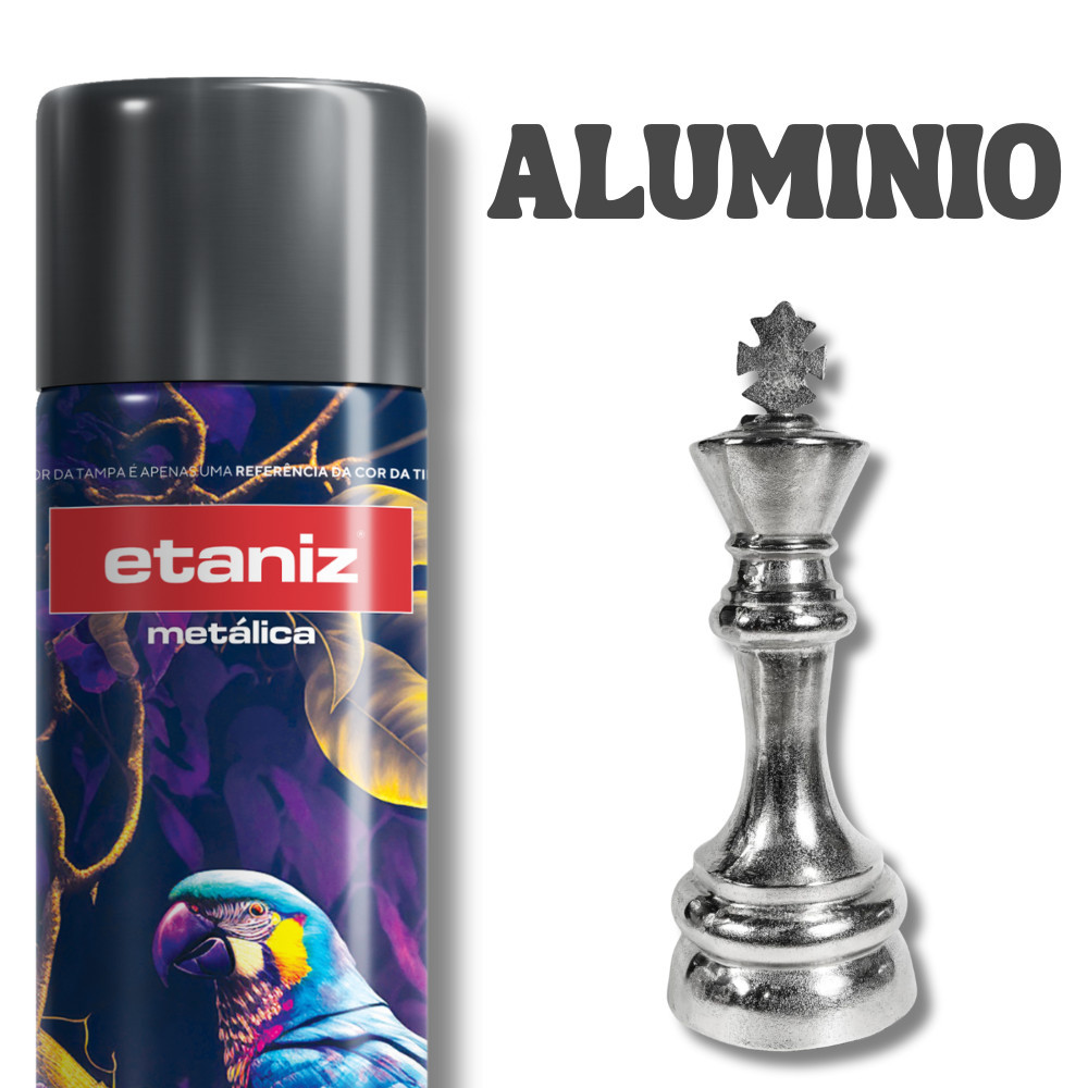 Tinta Spray Aluminio Metálico 400ml secagem rápida - Etaniz
