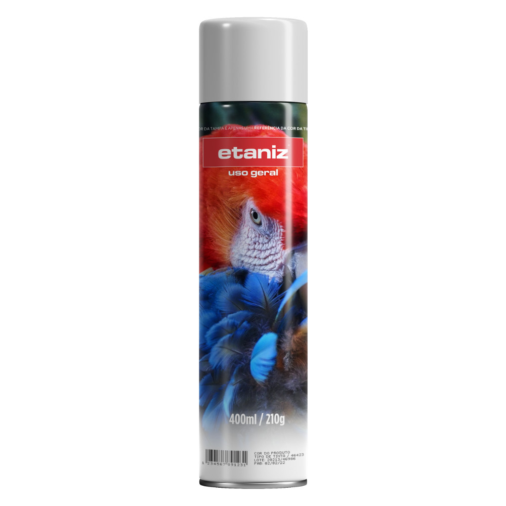 Tinta Spray Branco Brilhante e Uso Geral 400ml secagem rápida