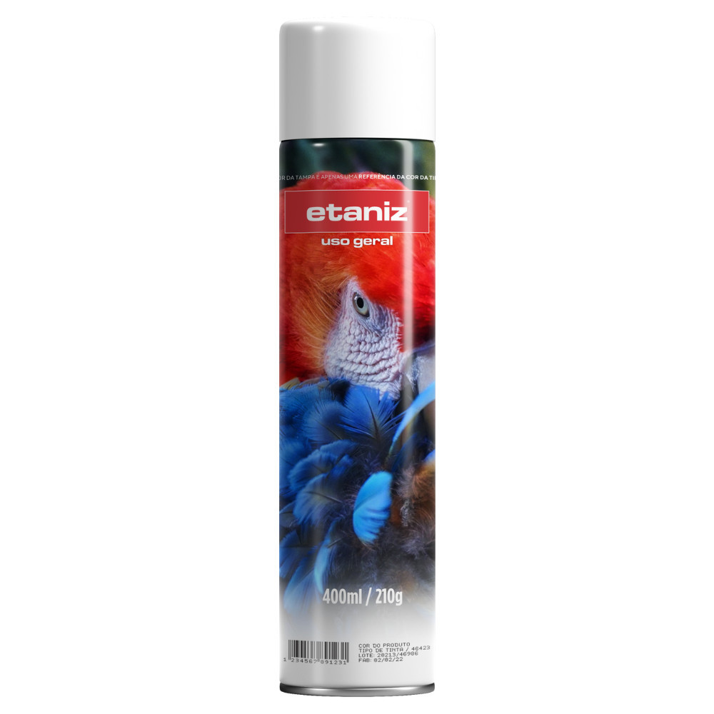 Tinta Spray Branco Fosco Uso Geral 400ml secagem rápida