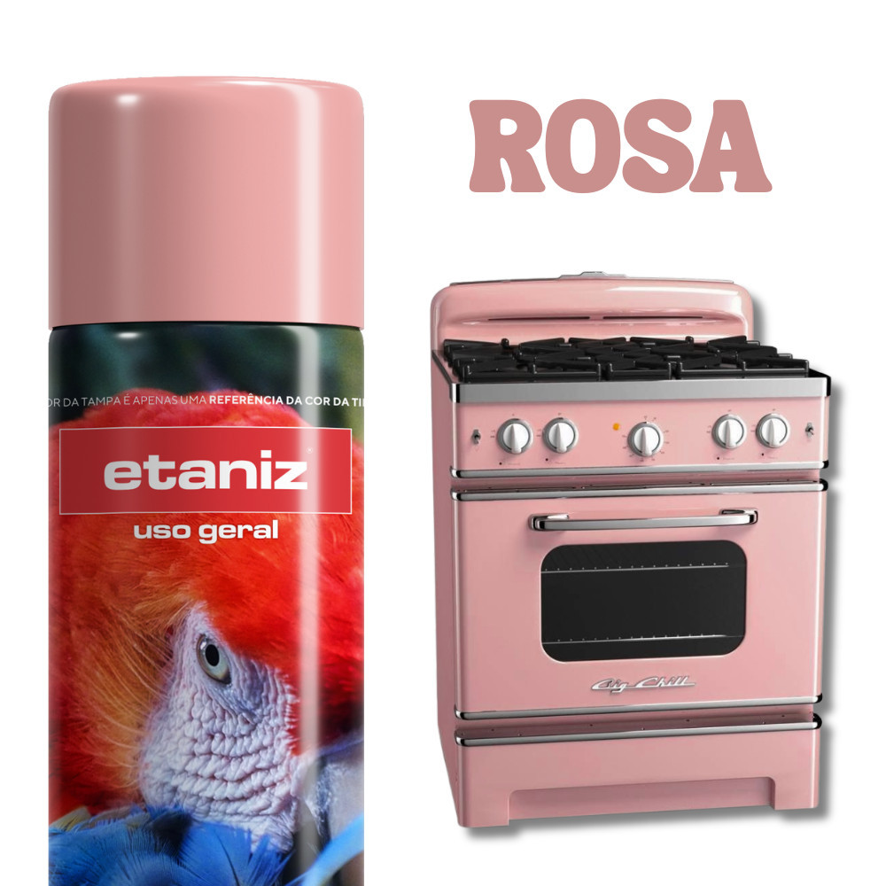 Tinta Spray Rosa Uso Geral 400ml secagem rápida - Etaniz