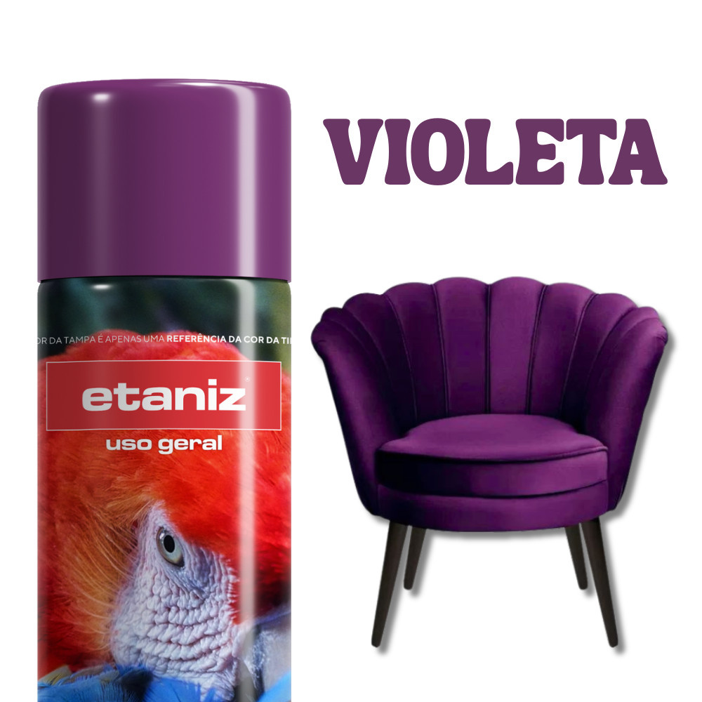 Tinta Spray Violeta Uso Geral 400ml secagem rápida - Etaniz
