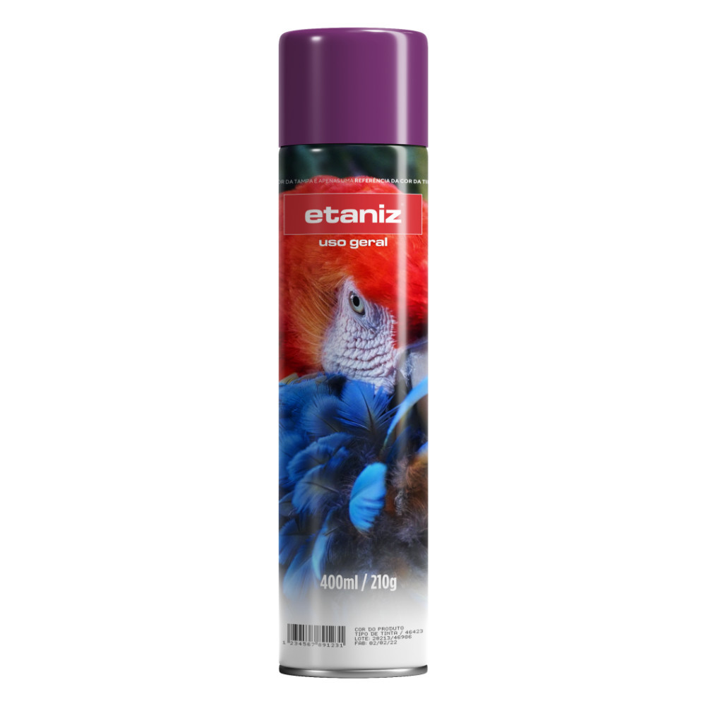 Tinta Spray Violeta Uso Geral 400ml secagem rápida
