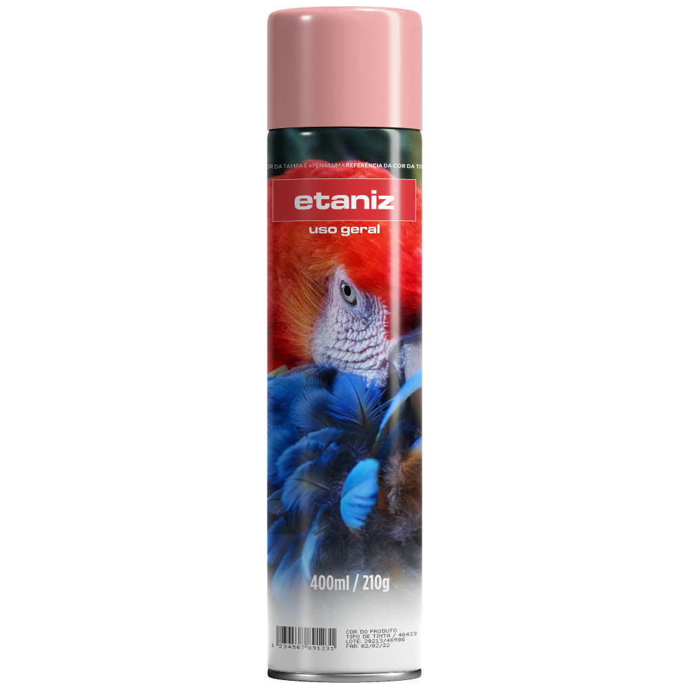 Tinta Spray Rosa Uso Geral 400ml secagem rápida