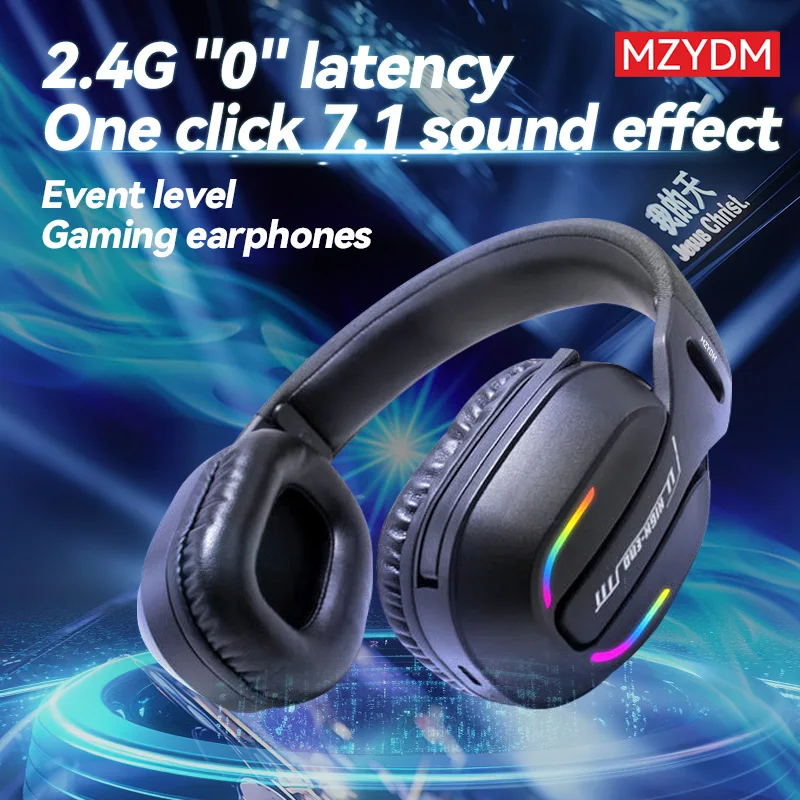 MZYDM Wireless Gaming Headset 2.4GHz Bluetooth5.4 Headphones GT100 ENC Noise Cancelling Over Ear 5.4 Waterproof Sports Earphones