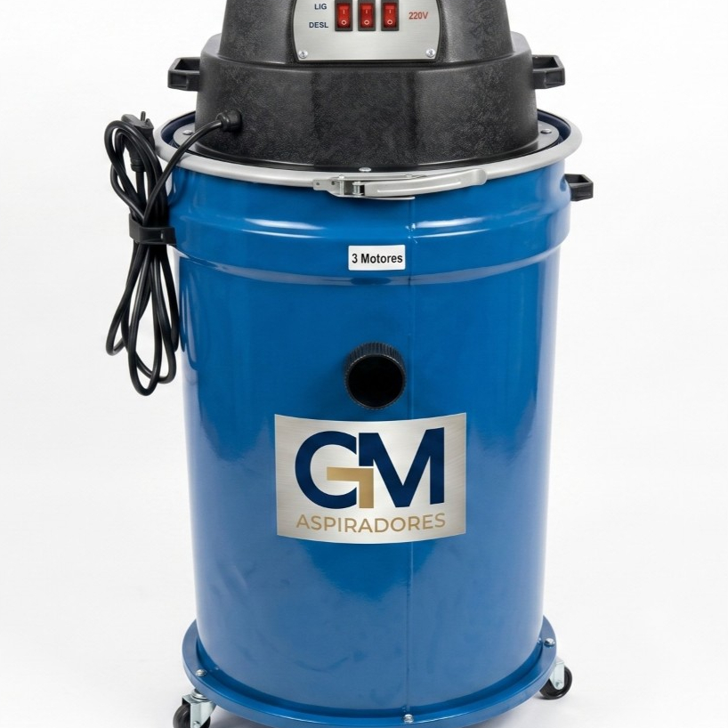 Aspirador Industrial 3 Motores 4200w 127v 220v Po Agua e Liquido Profissional GM 80L