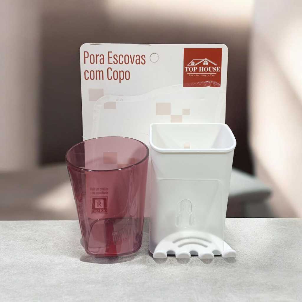 Conjunto para escova de dentes e copo TOP HOUSE
