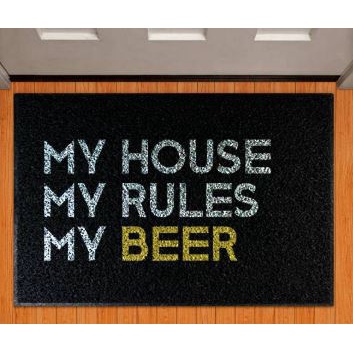 Tapete Capacho My House, My Roles, My Beer - 60x40 cm