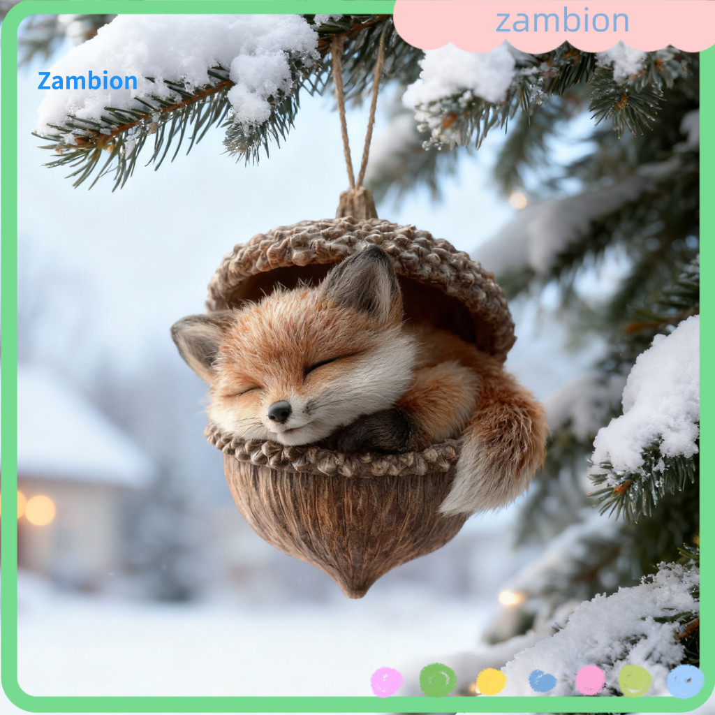 Acrylic Christmas Ornaments Tree Forest Acorn Pine Cone 2d Woodland Creature Hanging Decor Cute for Nature for Southeast