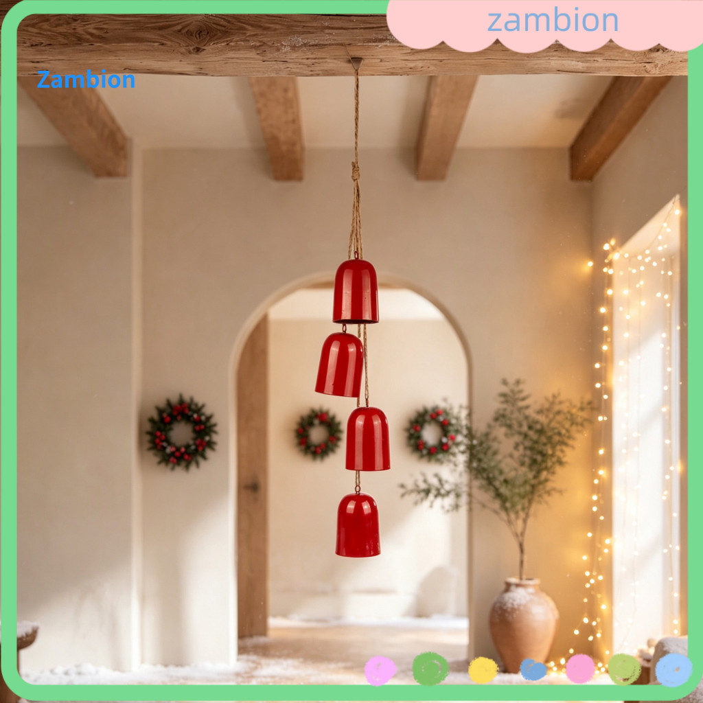 Christmas Tree Hanging Bell Decorations Rustic Door Ornaments Vintage Metal Bells with Jute Rope – Farmhouse Holiday D