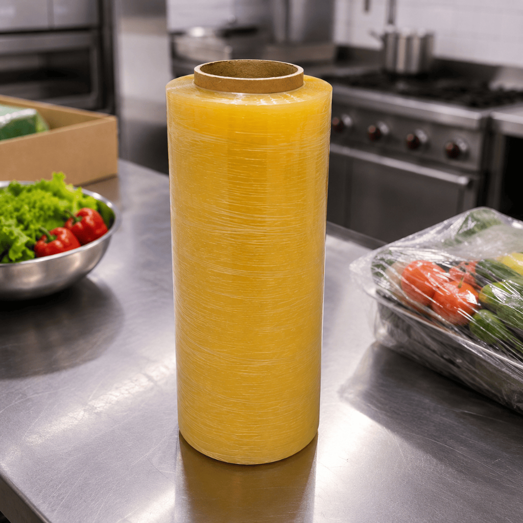 Filme PVC Esticável 38cm X 800m Bobina Para Embalar Alimentos Hortifruti