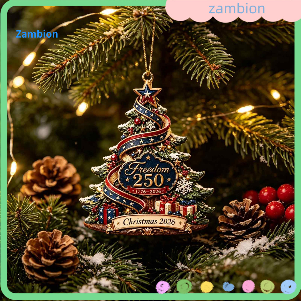 Indoor Outdoor Festive Decorations Christmas Tree Hanging Ornaments Usa 250th Anniversary Pendant Acrylic Ornament – A