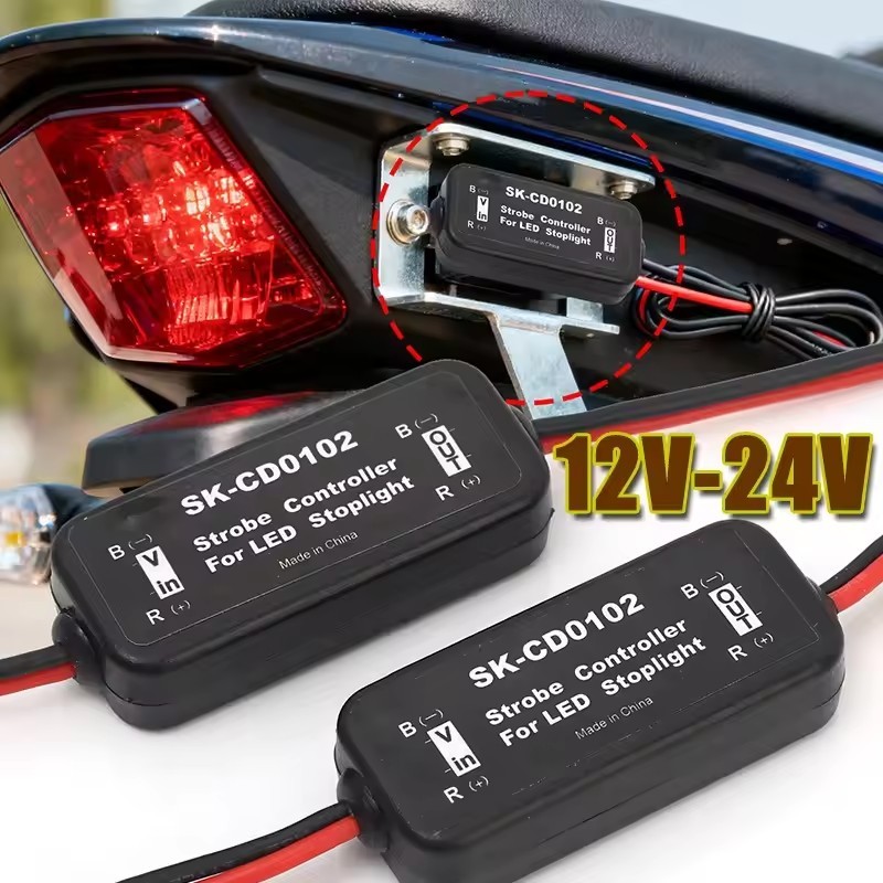 SK-CD0102 CD0101 CD0100 Flash Strobe Controller Flasher Module Para Carro LED Luz De Freio 12-24V
