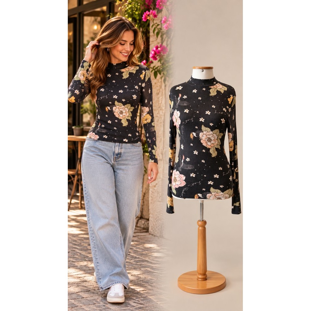 Blusa Clock House Preta (Tam P)