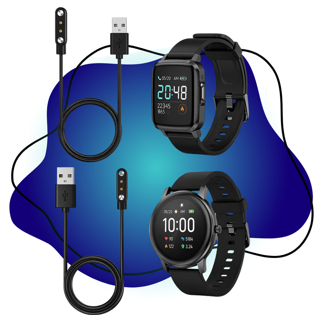 Carregador D2G Para Xiaomi Haylou Solar Ls01 + Ls02 + Ls05 USB Preto
