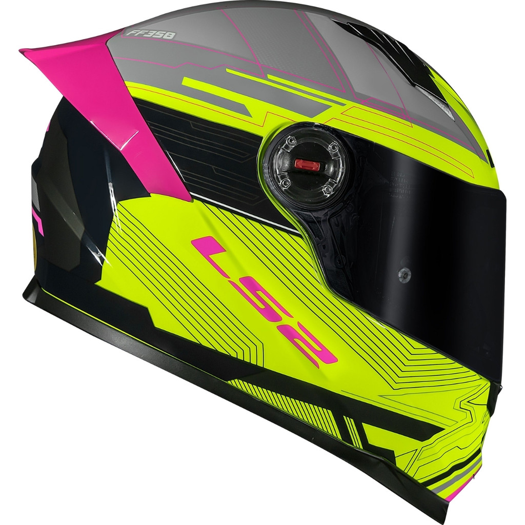 Capacete Ls2 Ff358 S Classic Digital Preto E Amarelo