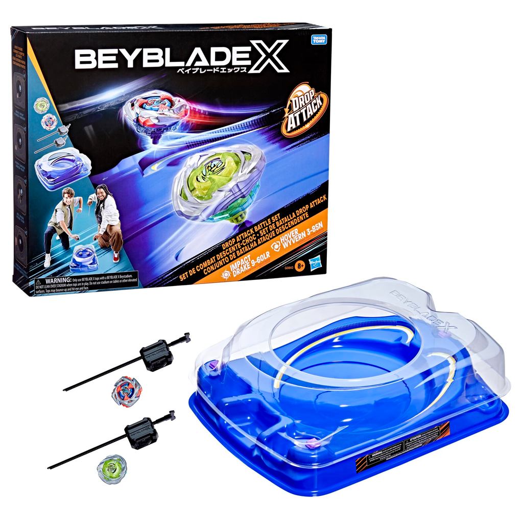【direto do Japão】 Conjunto de Batalha Beyblade X Drop Attack com Arena Beystadium - Piões Takara Tomy e 2 Lançadores, I